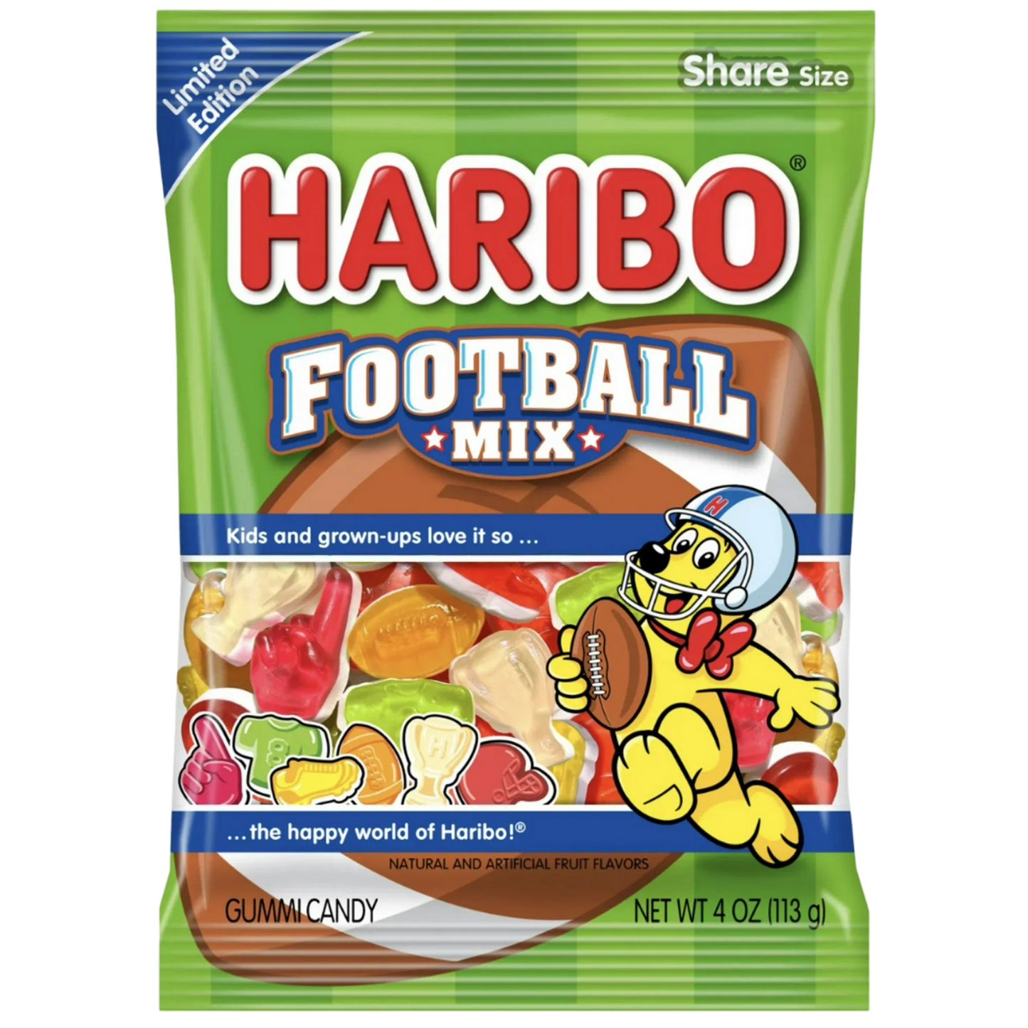 HARIBO Gummies, Football Mix Gummy Candy, 4oz Share Bag