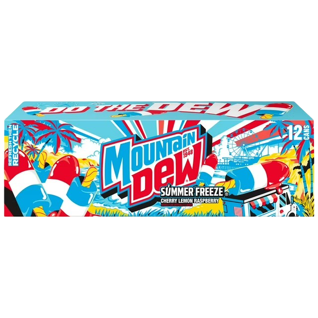 Mountain Dew Summer Freeze Soda Pop, 12 Pack of 12oz Cans