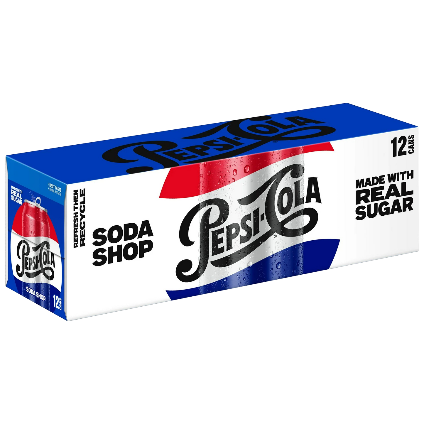 Pepsi Soda Shop Made With Real Sugar, 12 Pack of 12 oz Cans