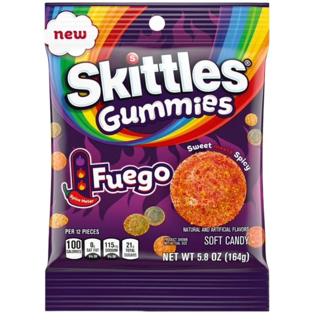 Skittles Gummies Fuego Spicy Gummy Candy, 5.8oz Bag