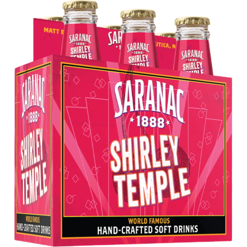 Saranac Shirley Temple Soda - 6 Pack of 12oz Bottles