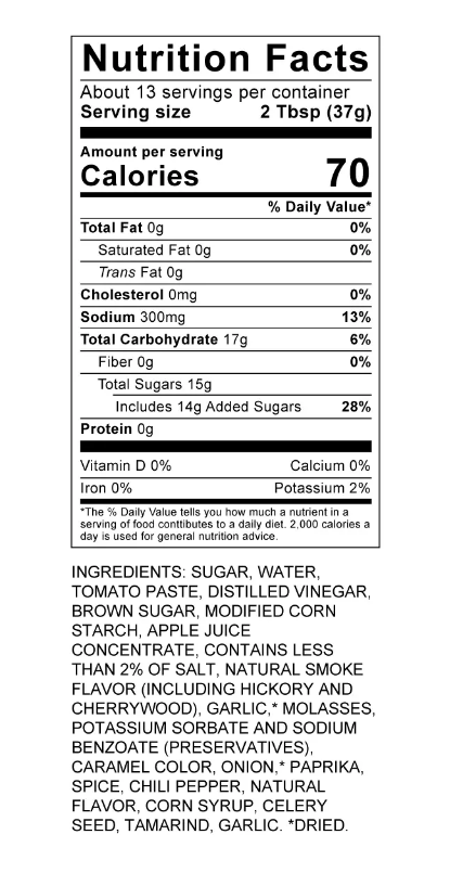 Sticky Fingers Smokehouse Hickory & Brown Sugar Barbecue BBQ Sauce, 16.4 oz