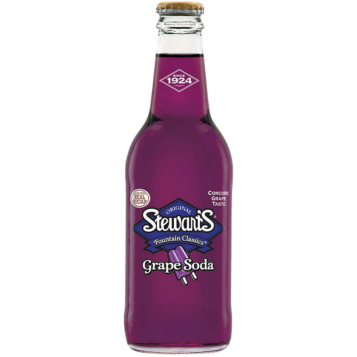 Stewart's Original Grape Soda 12 oz Bottle