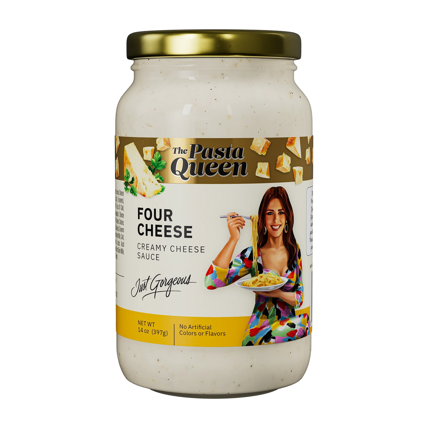 The Pasta Queen Four Cheese Sauce 14oz Jar