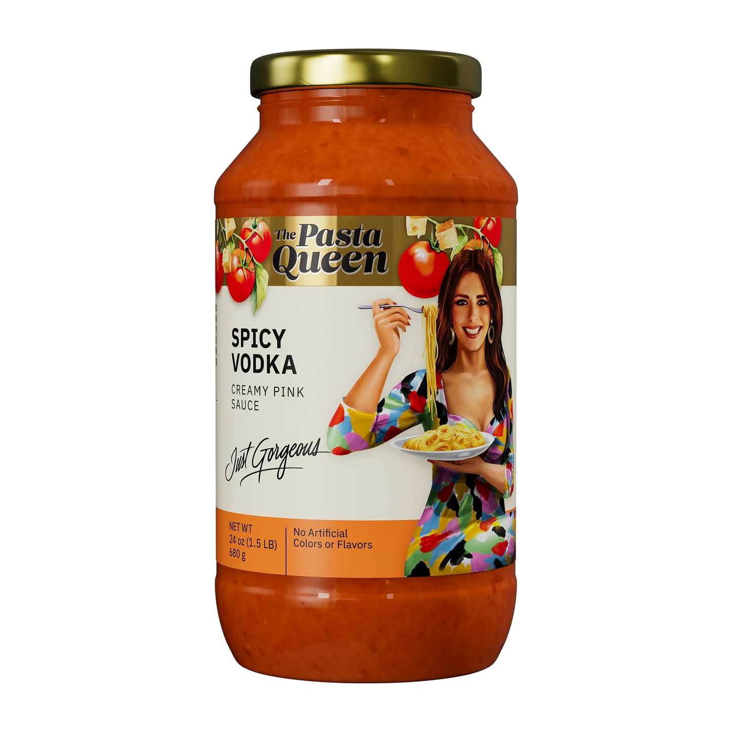 The Pasta Queen Spicy Vodka Sauce 24oz Jar