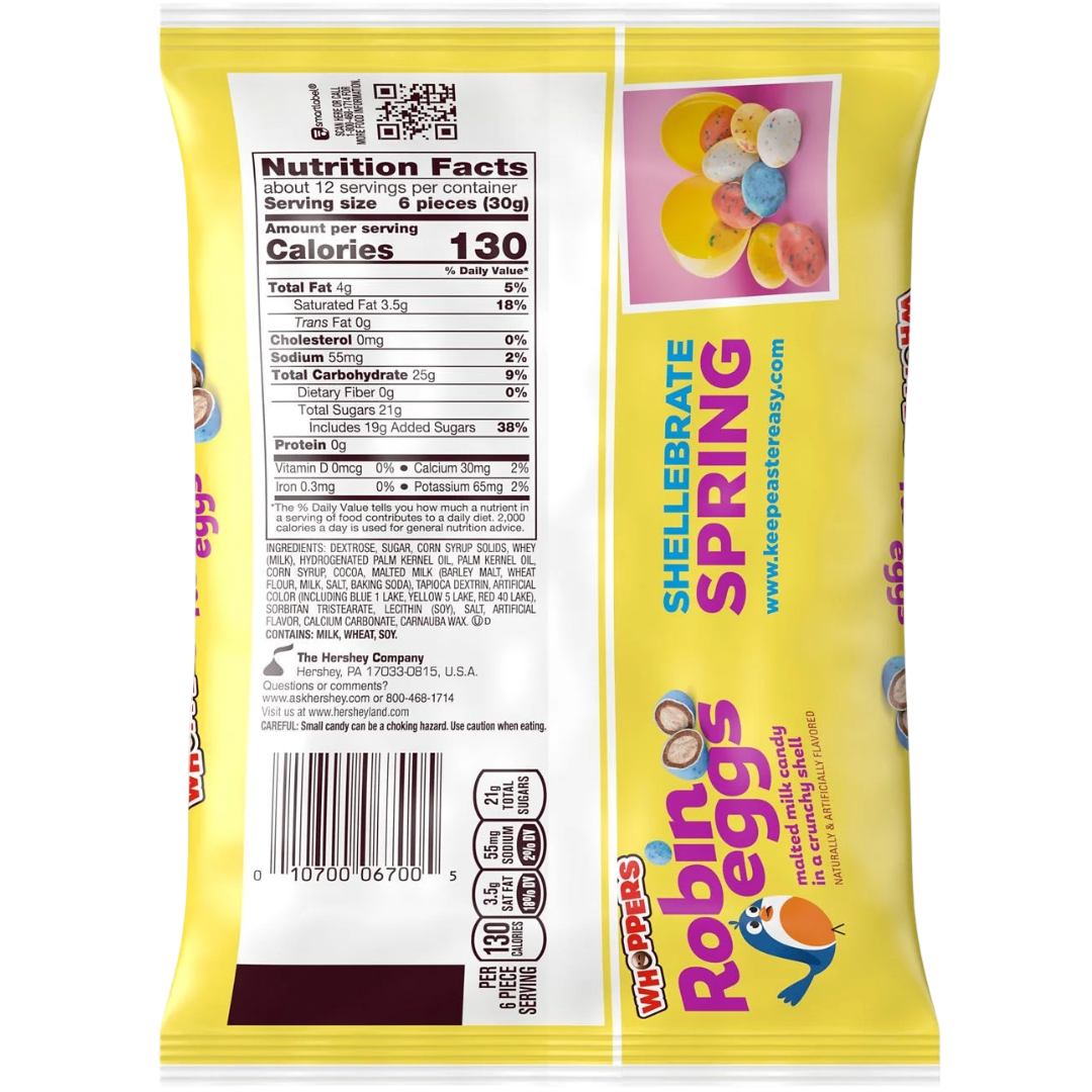 WHOPPERS Robin Eggs Malted Milk Balls, Easter Candy, 13 oz
