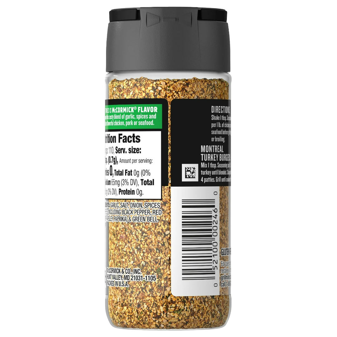 McCormick Grill Mates Gluten Free Montreal Chicken Seasoning, 2.75oz
