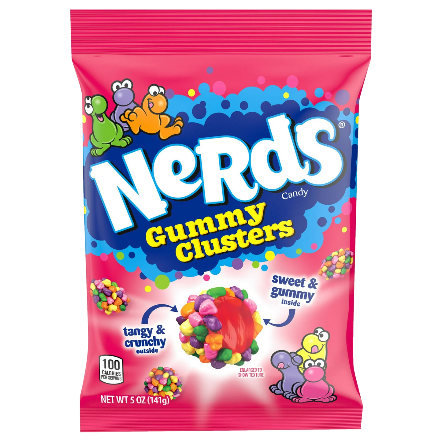 NERDS Gummy Clusters Candy, Rainbow, Crunchy and Gummy