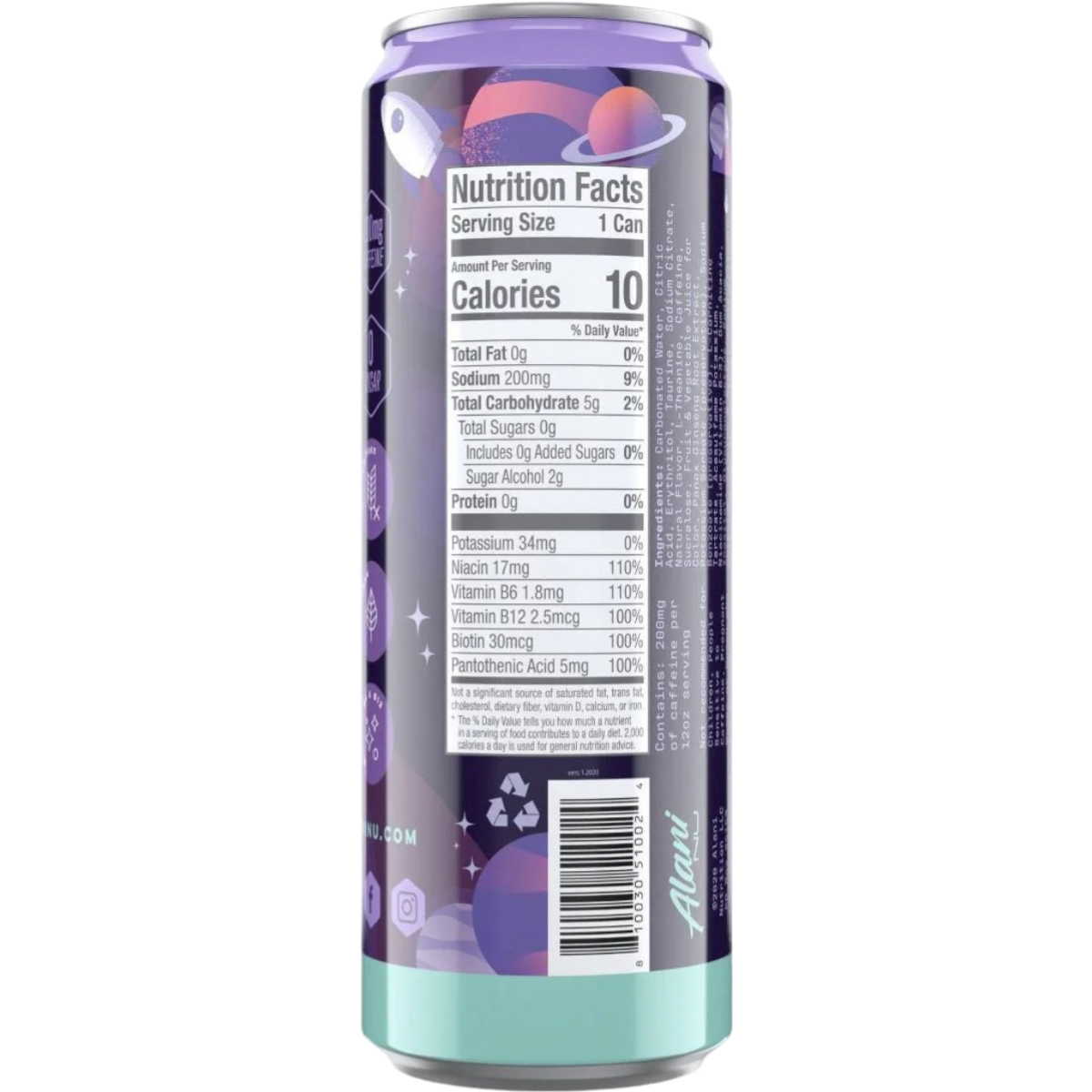 Alani Nu Sugar-Free Energy Drink, Cosmic Stardust, 12 fl oz Can