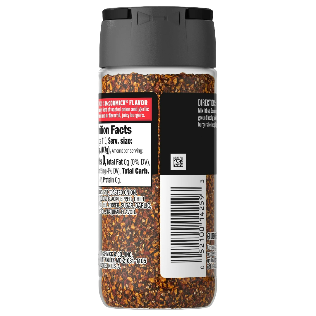 McCormick Grill Mates Gluten Free Hamburger Seasoning, 2.75oz
