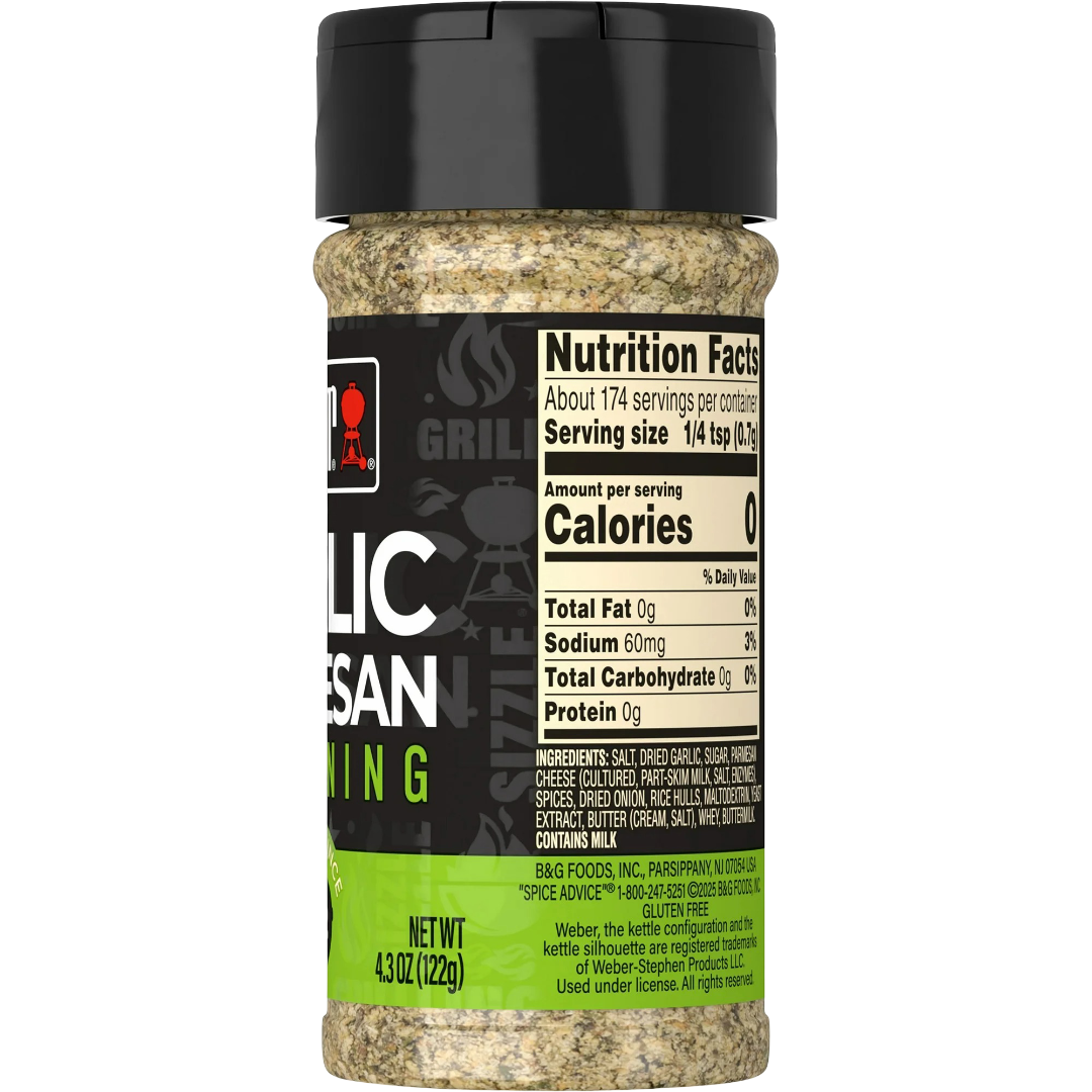 Weber Garlic Parmesan Seasoning, Gluten Free, 4.3oz