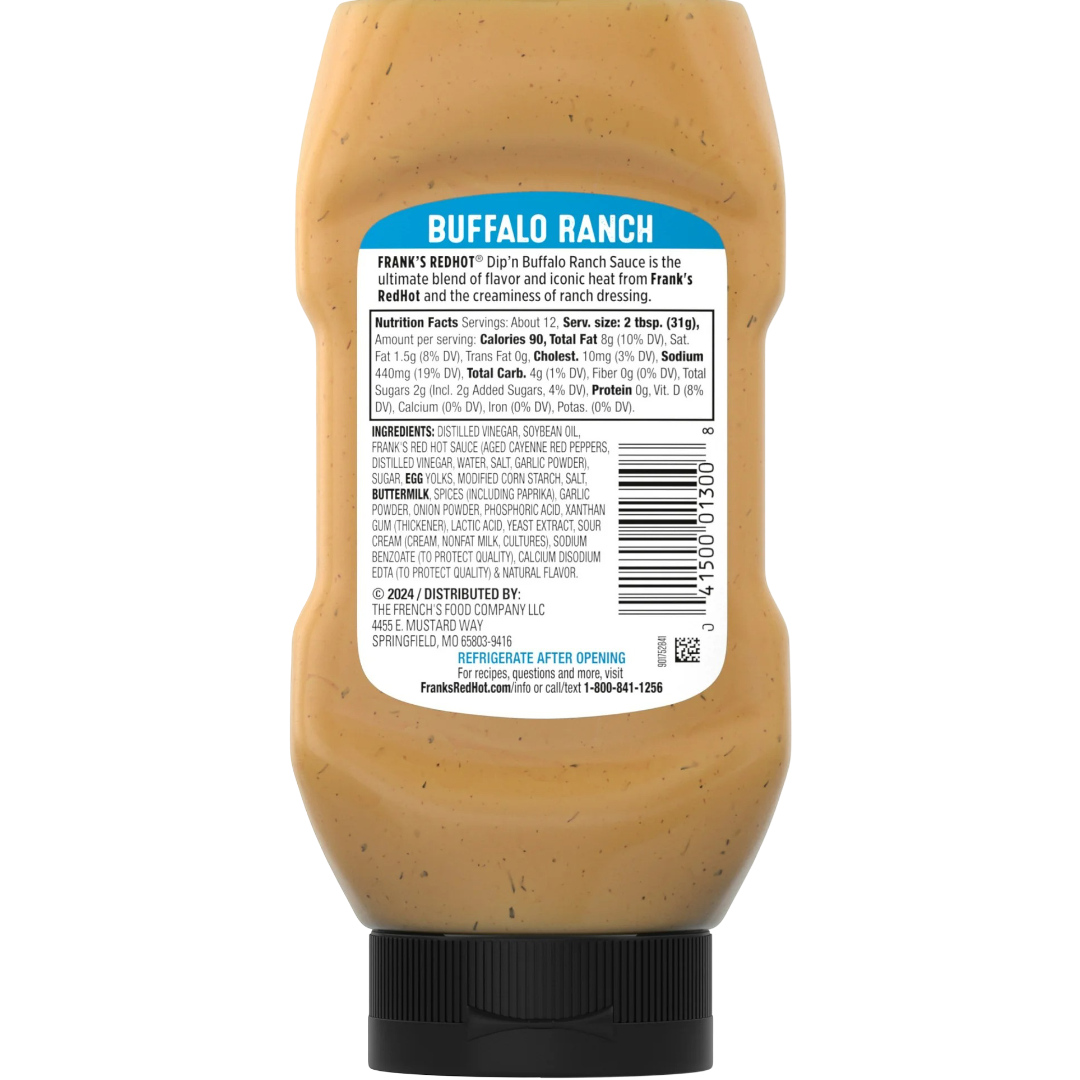 Frank's RedHot Buffalo Ranch Dip'n Sauce, 12 fl oz