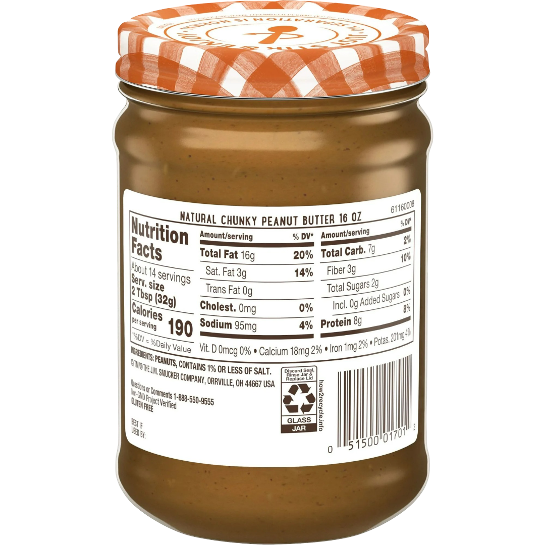 Smucker’s Natural Chunky Peanut Butter, 16oz