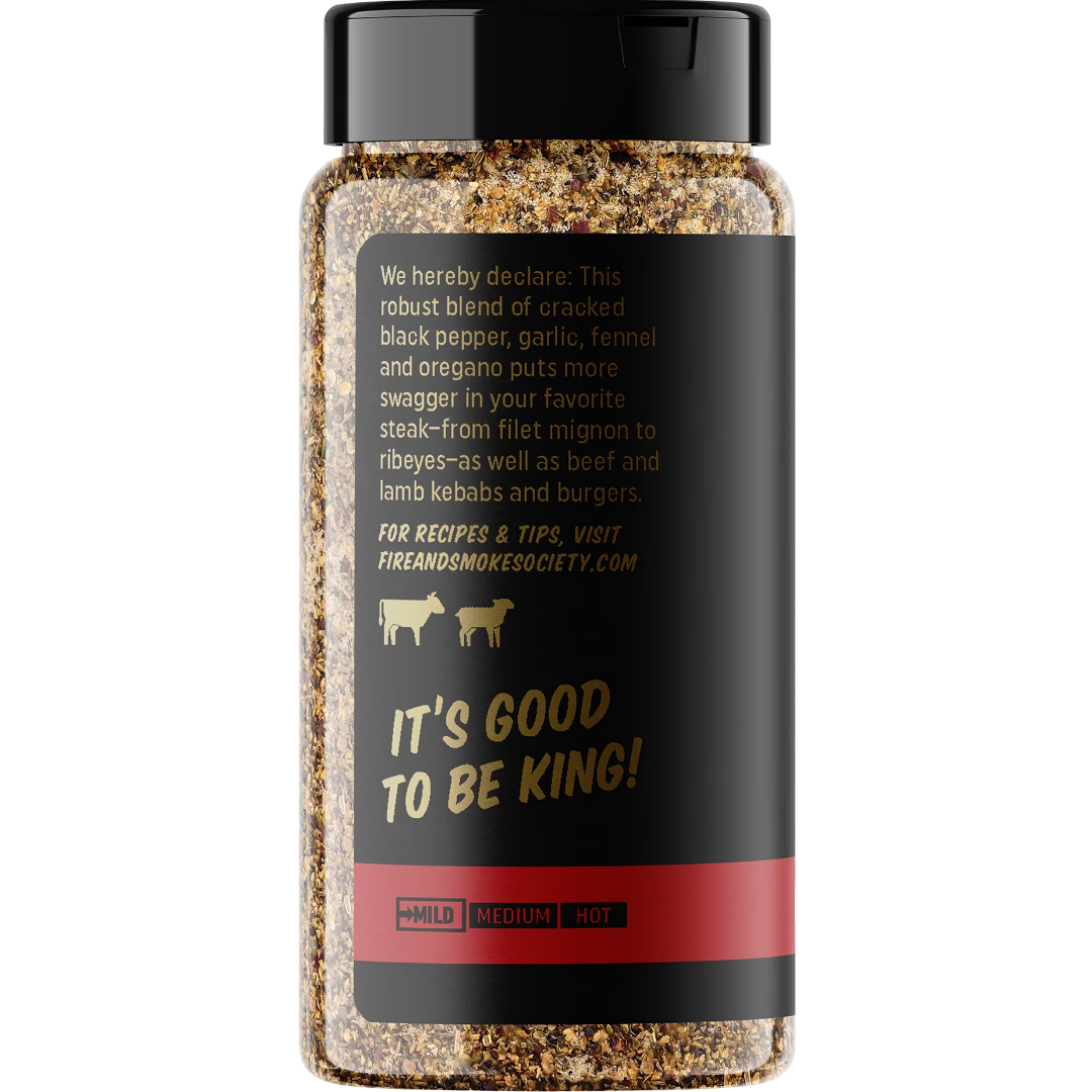 Fire & Smoke Society Steak King Steak Seasoning, BBQ Rub, 8.5 oz
