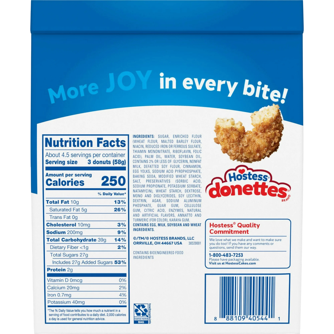 Hostess Donettes Churro Flavored Mini Donuts, 9.5 oz