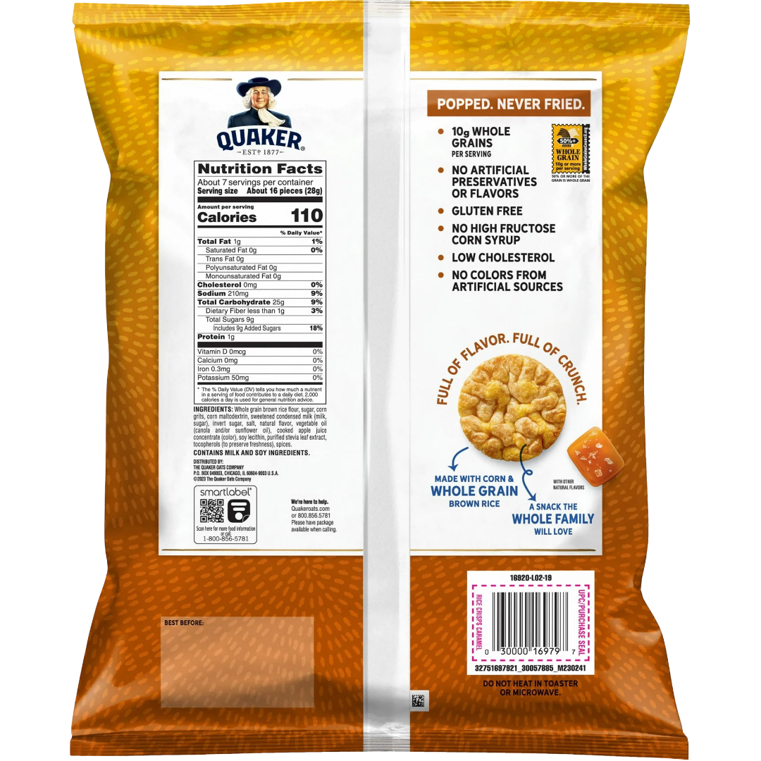Quaker Caramel Flavored Rice Crisps, 7.04oz