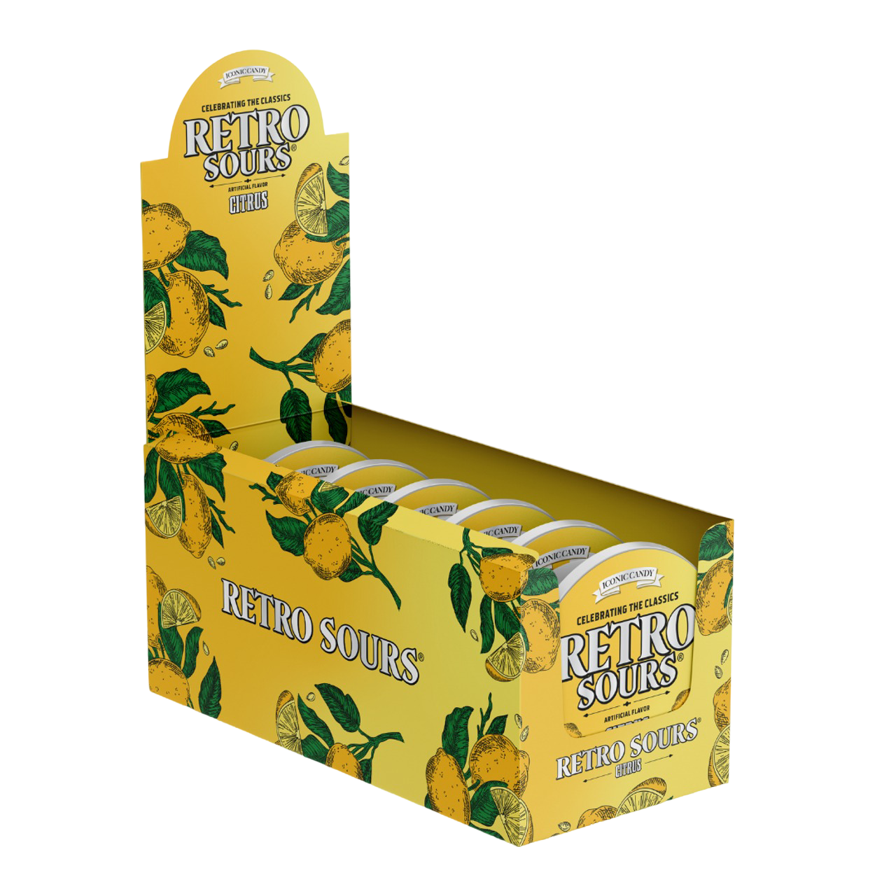 Retro Sours Citrus - Full Display Box Of 8 2.12oz Tins - New & Sealed