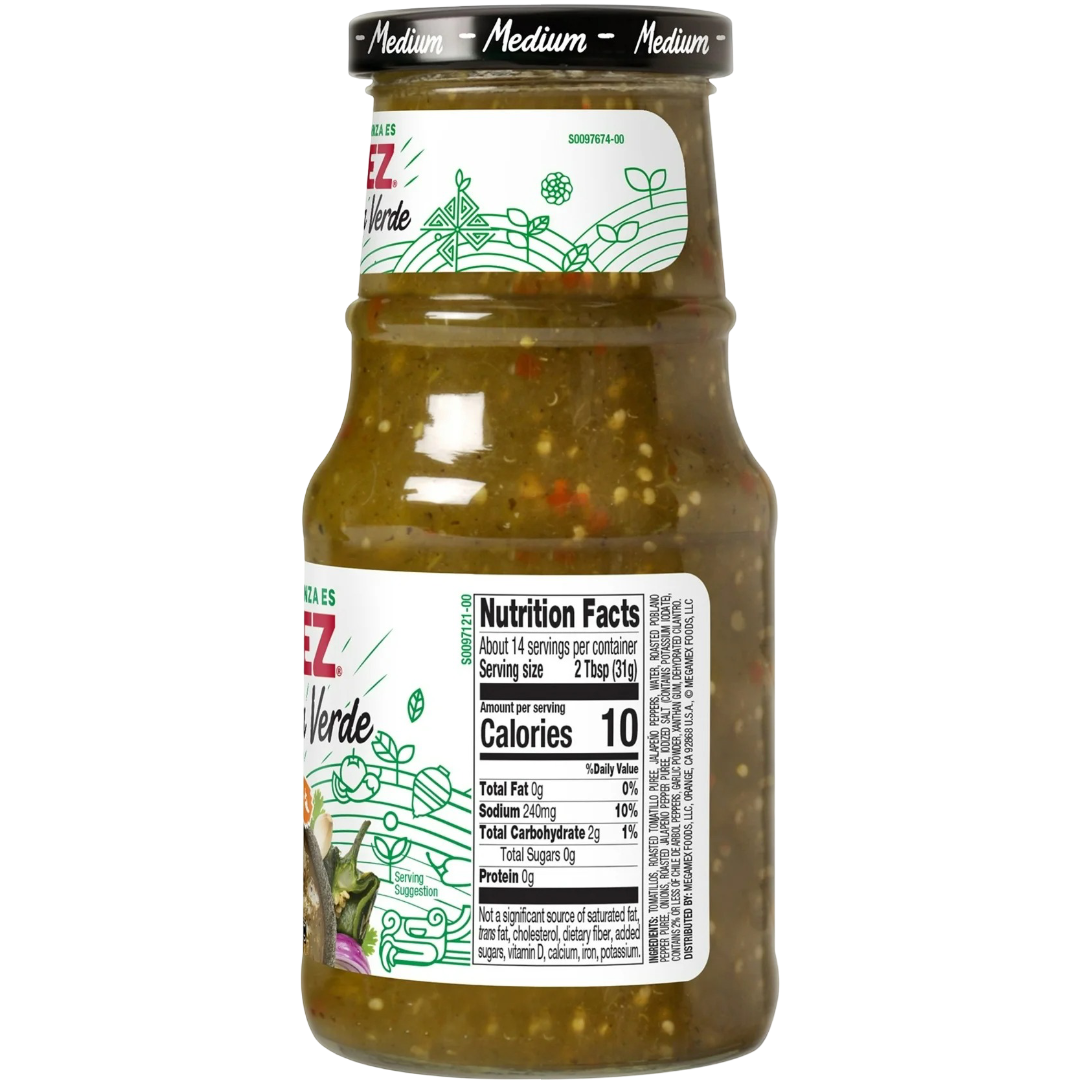 HERDEZ Roasted Salsa Verde Medium, 15.7 oz