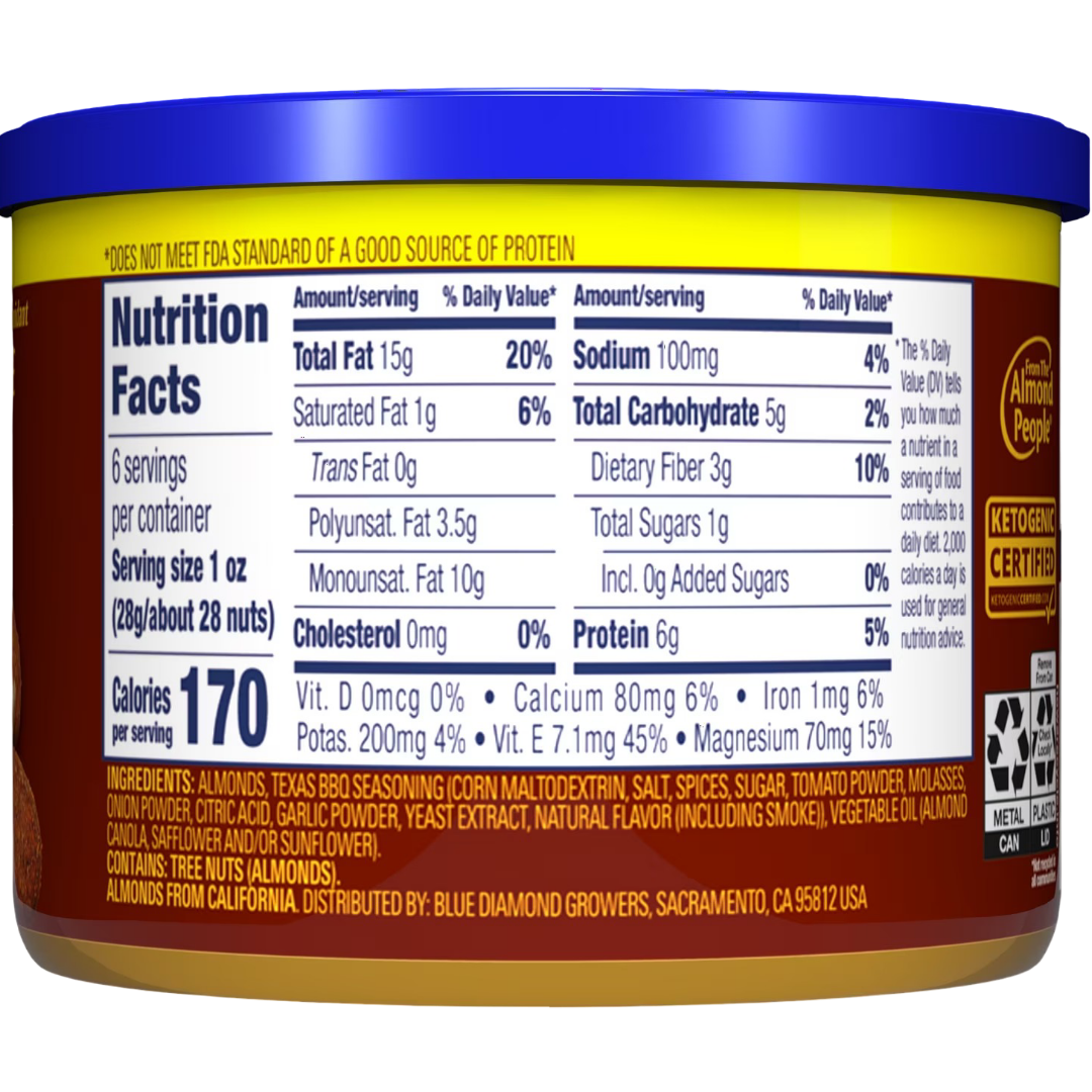Blue Diamond Texas BBQ Flavored Almonds, 6 oz