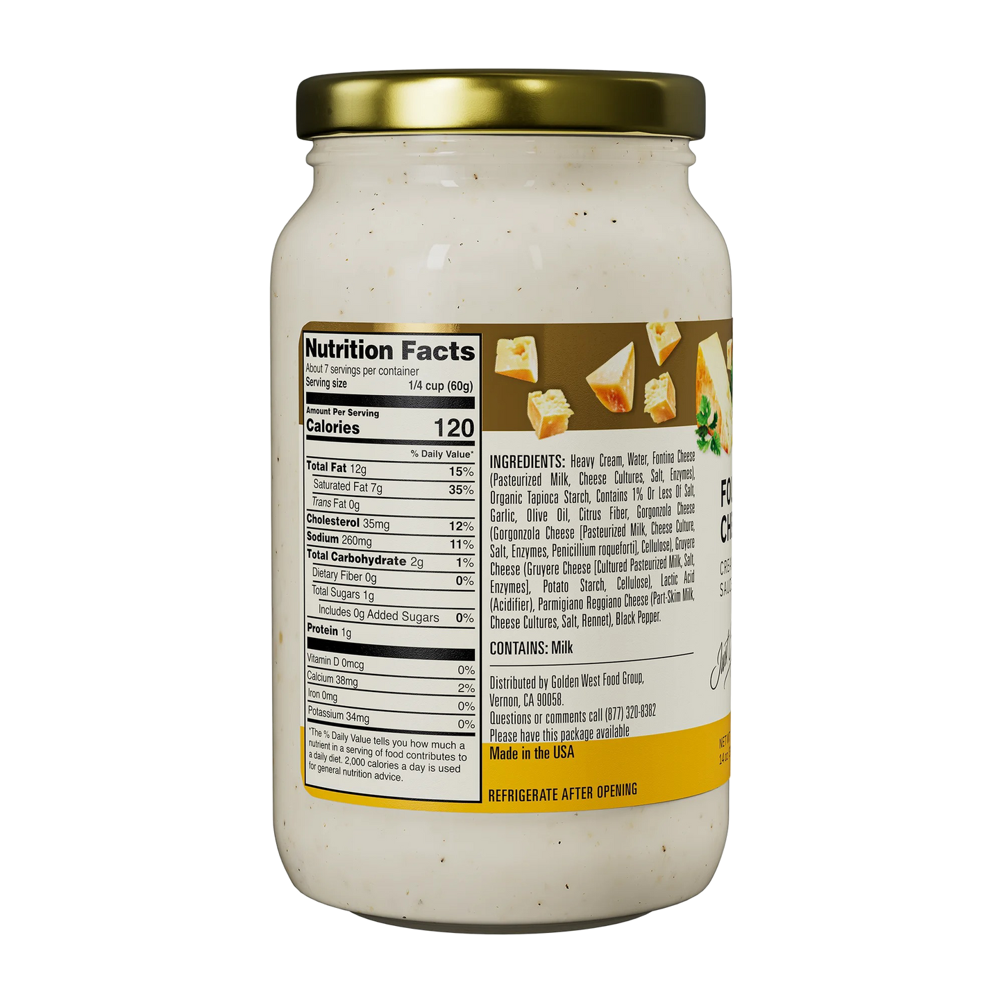 The Pasta Queen Four Cheese Sauce 14oz Jar