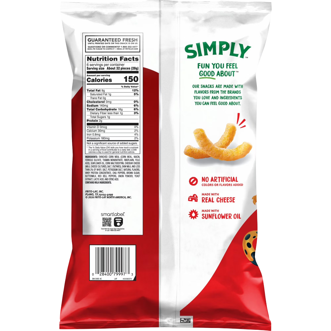 Simply Cheetos Spicy White Cheddar Puffs, 6 oz
