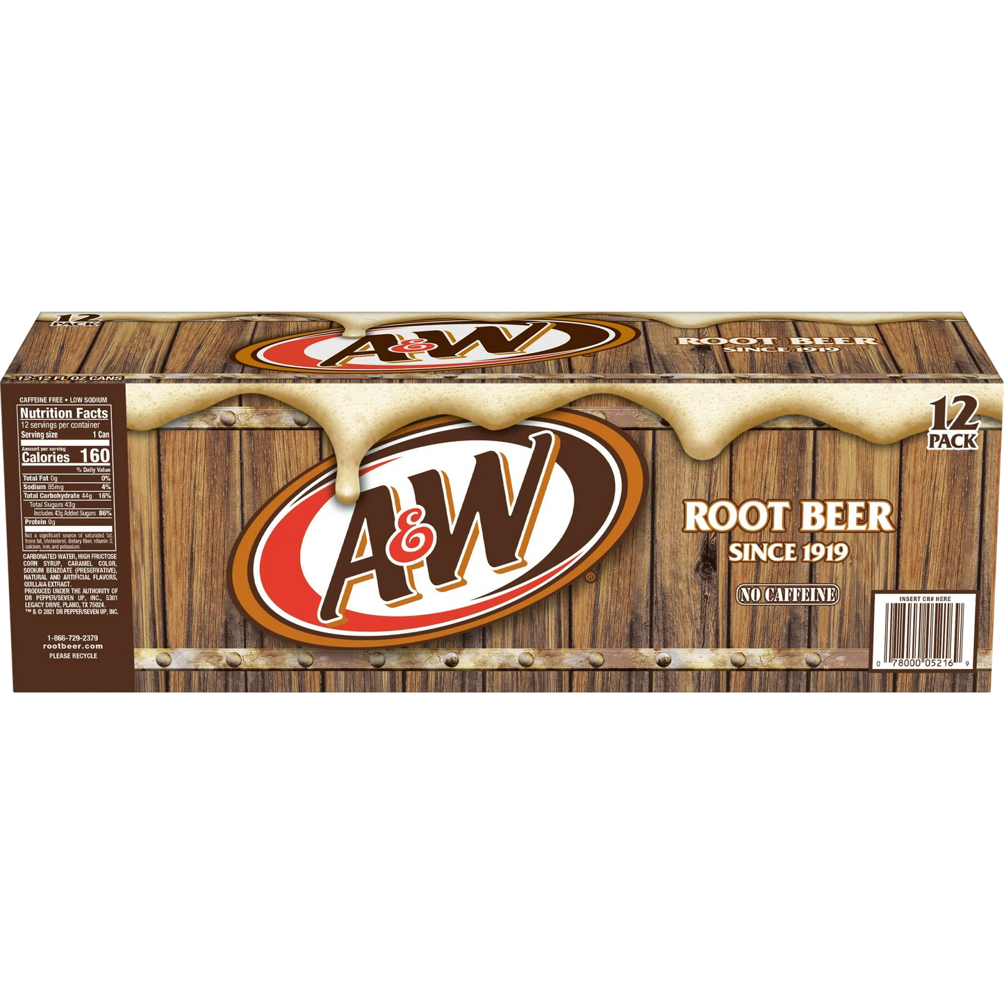 A&W Root Beer Soda Pop, 12 Pack of 12oz Cans