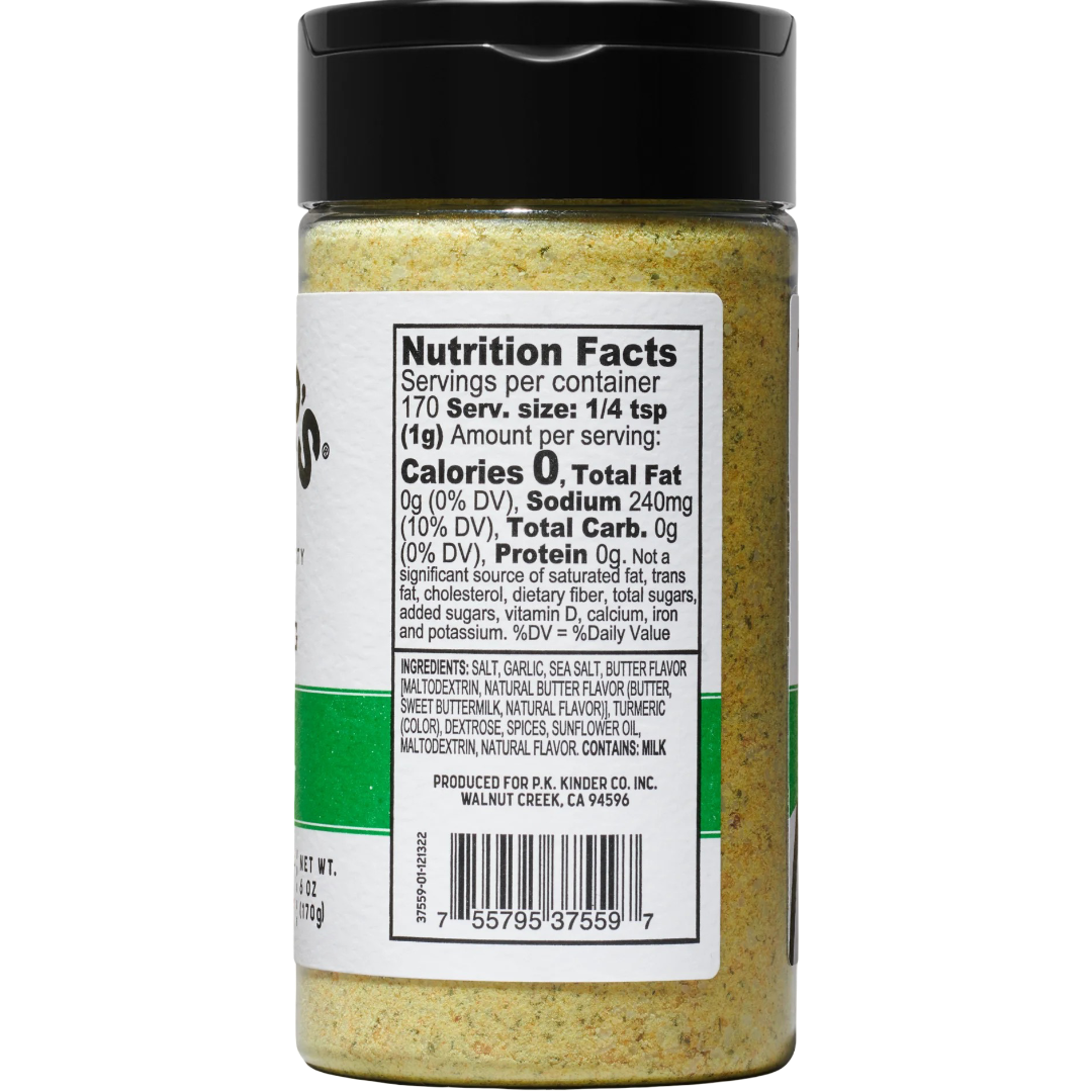 Kinder's Buttery Garlic Salt Seasoning, 6oz