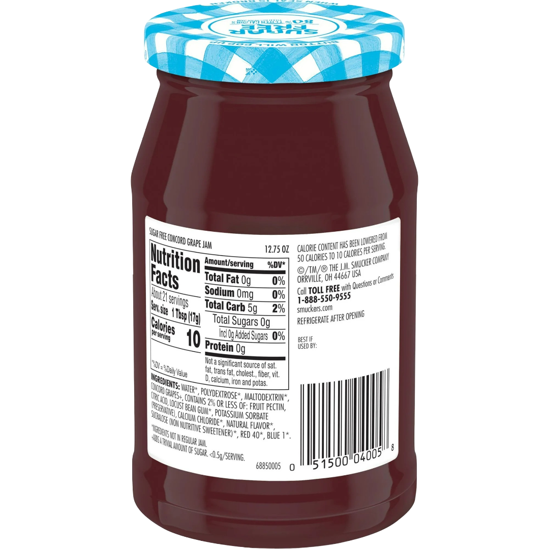 Smucker's Sugar Free Concord Grape Jam, 12.75oz