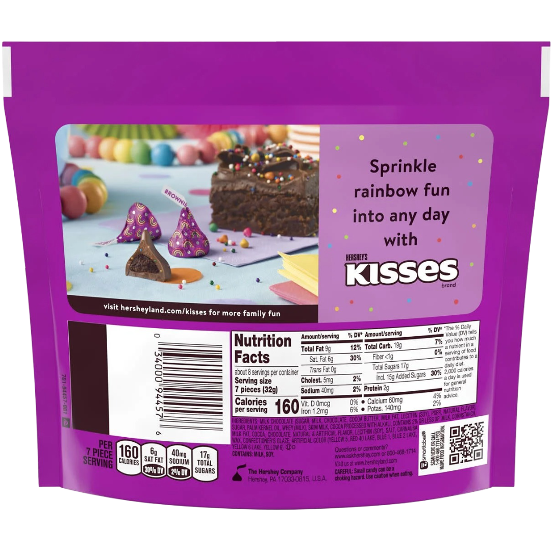 Hershey's Kisses Rainbow Brownie Flavored Candy, 9 oz