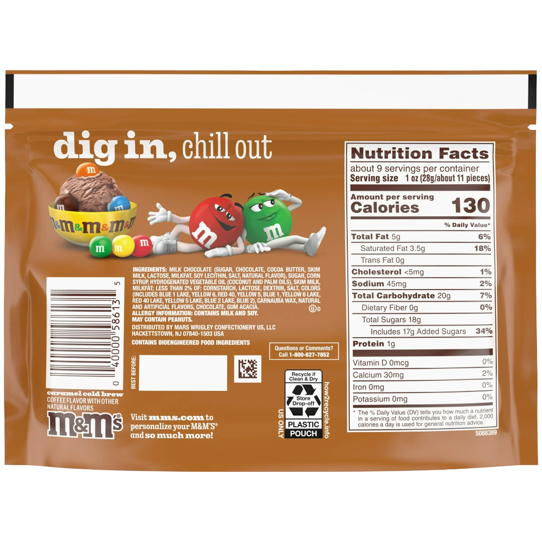 M&M'S Caramel Cold Brew Chocolate Candy, Sharing Size 9.05 oz