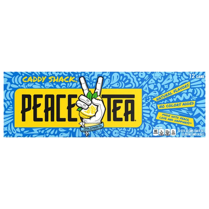 Caddy Shack Peace Tea Lemon Flavored, 12 Pack of 12oz Cans