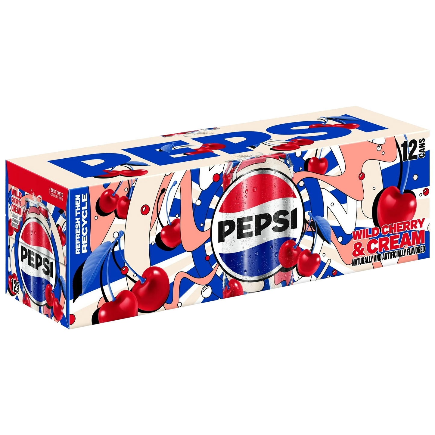 Pepsi Wild Cherry & Cream Soda, 12 Pack of 12 oz Cans