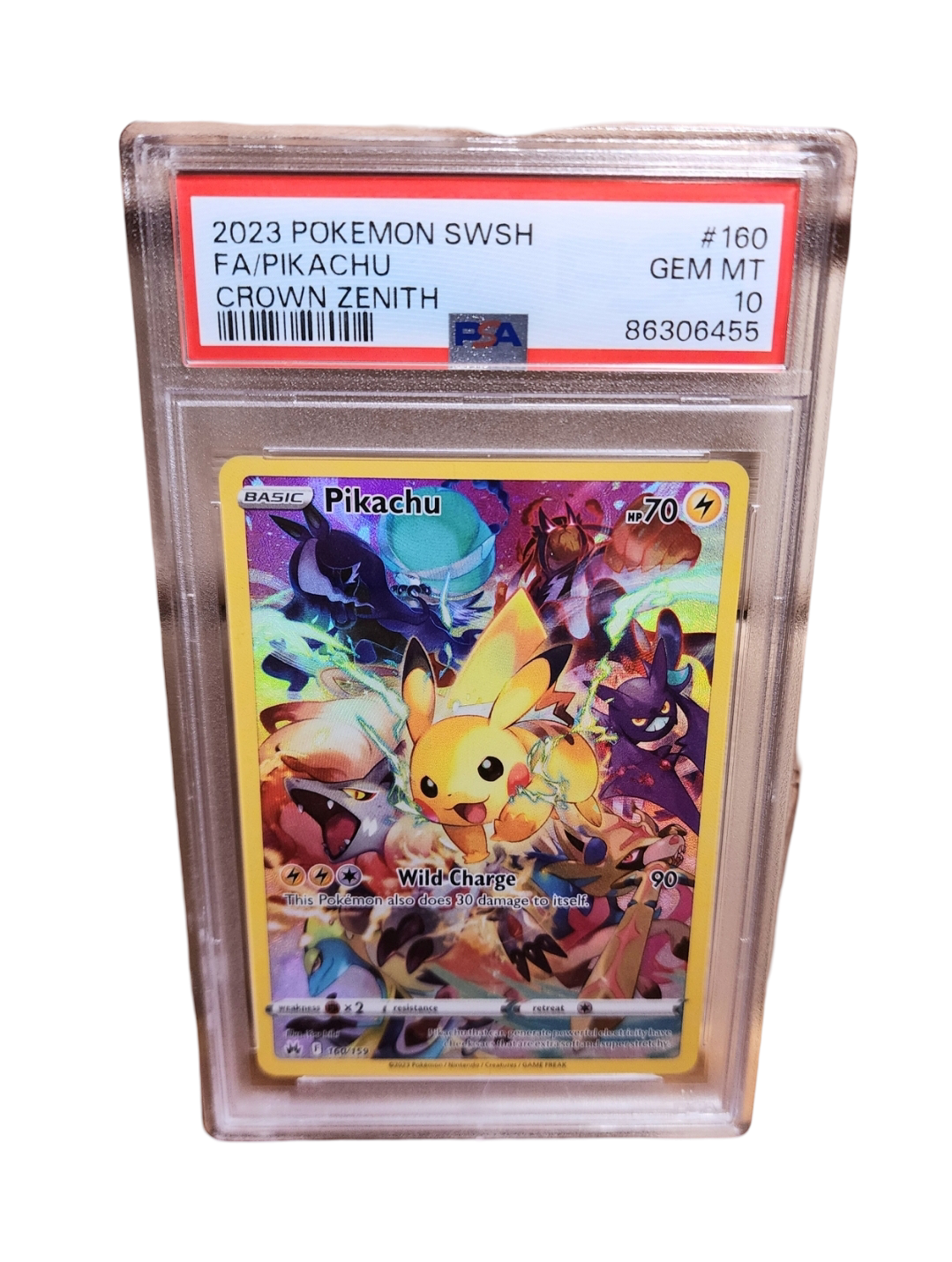 Pokemon TCG: PSA 10 Pikachu FA Secret Rare 160/159 2023 Crown Zenith