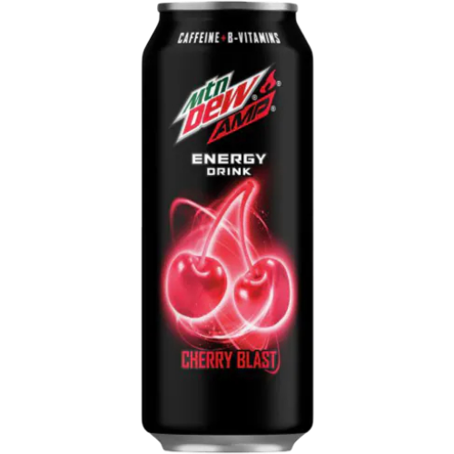 Mountain Dew Amp Energy Cherry Blast 16 oz Unopened Can MTN