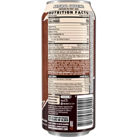 GHOST ENERGY Zero Sugar Energy Drink, A&W Root Beer, 16 fl oz