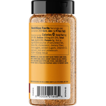 Fire & Smoke Society Honey Garlic BBQ Rub & Seasoning, 9.5 oz