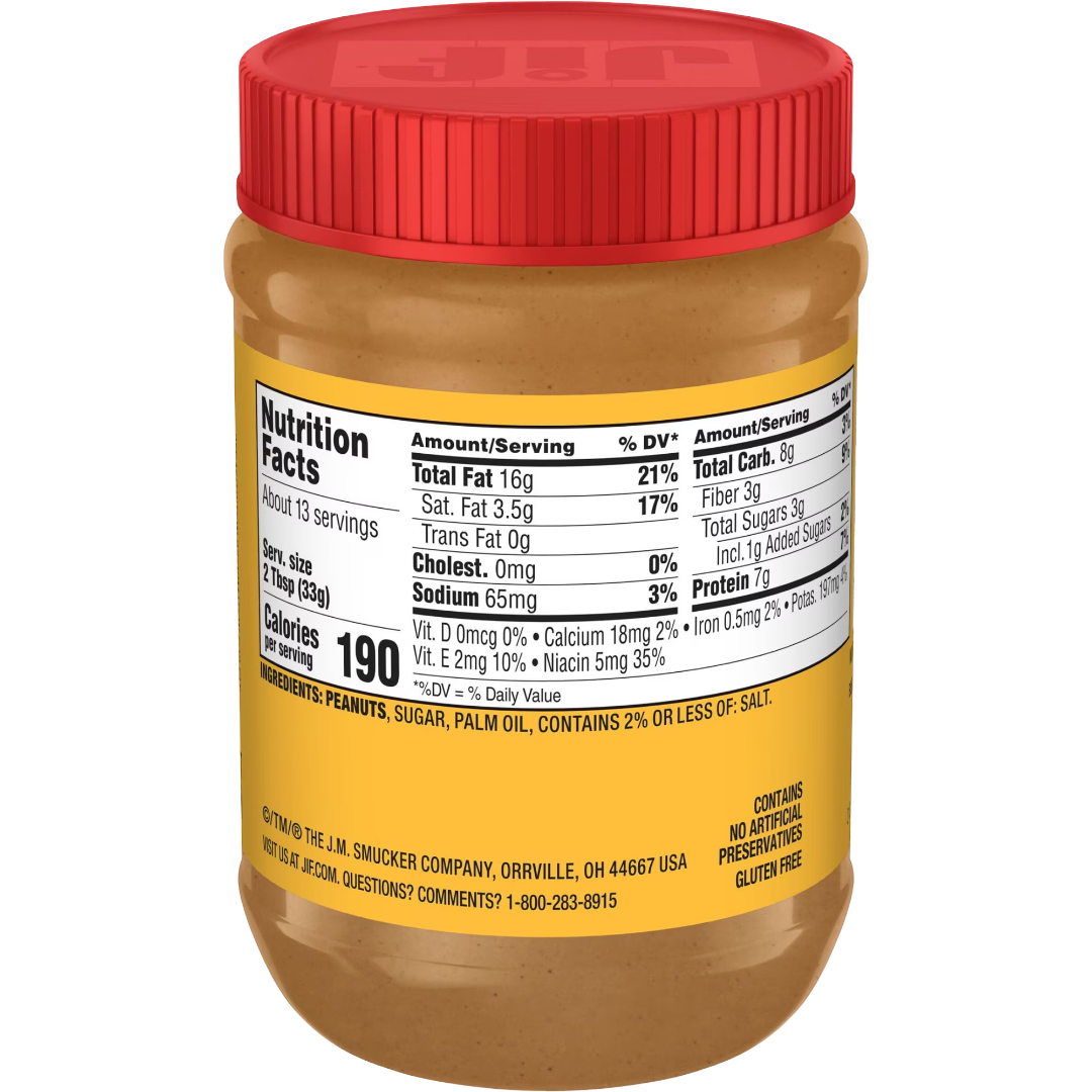 Jif Simply Creamy Lightly Sweetened Peanut Butter Spread, 15 oz