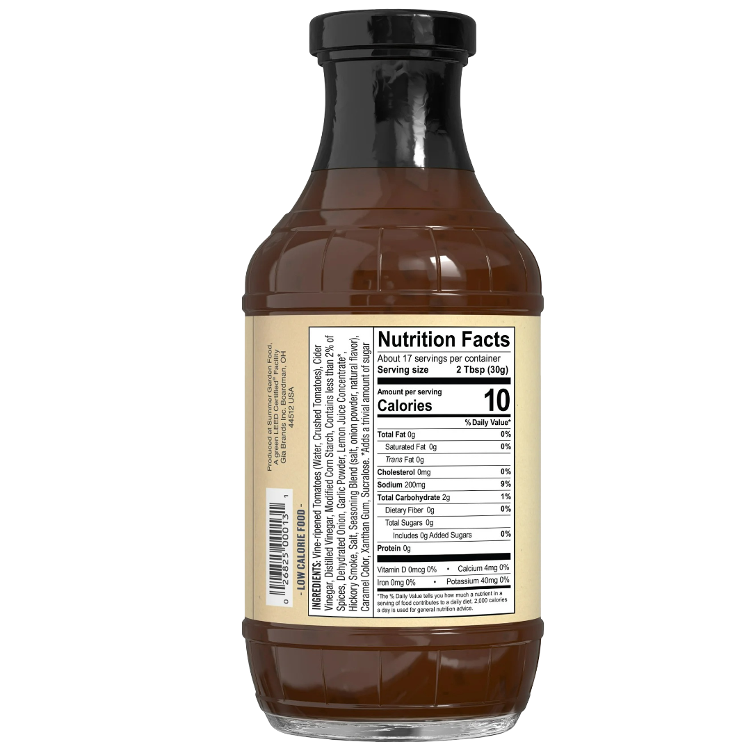 G Hughes Sugar Free Original BBQ Sauce, 18oz
