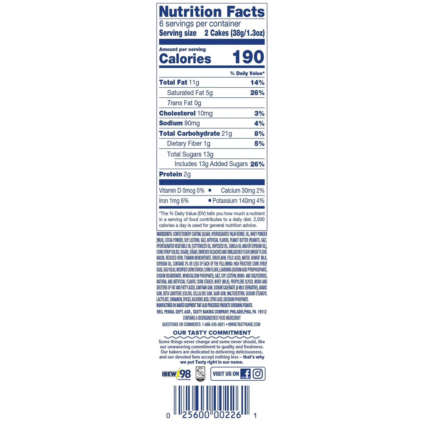 Tastykake Chocolate Peanut Butter Kandy Kakes, 8 oz