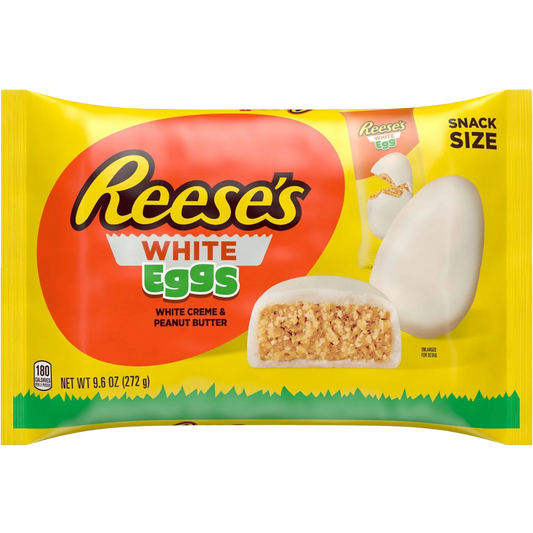 REESE'S White Creme Snack Size Peanut Butter Eggs, Easter Candy, 9.6 oz