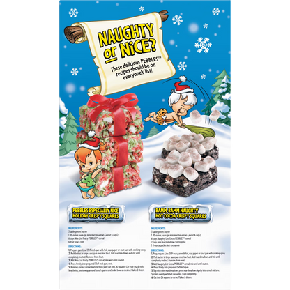 Post Naughty List Cocoa PEBBLES with Marshmallows Cereal, Family Size, 17 oz