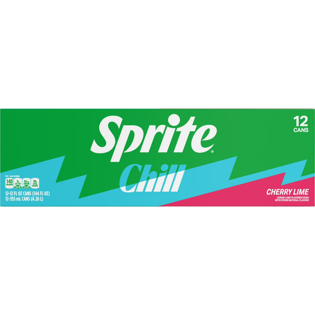 Sprite Chill Cherry Lime Soda Pop, 12 Pack of 12oz Cans