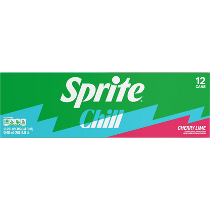 Sprite Chill Cherry Lime Soda Pop, 12 Pack of 12oz Cans