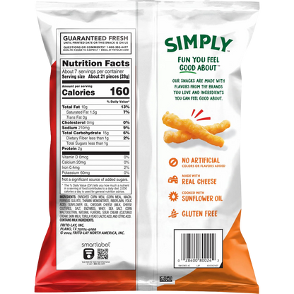Simply Cheetos Crunchy Cheese White Cheddar Flavored Snacks, 6.5 oz