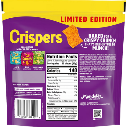 Crispers Limited Edition Cajun Spice Flavor Baked Crunchy Snacks, 5.11 oz