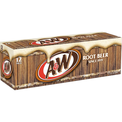 A&W Root Beer Soda Pop, 12 Pack of 12oz Cans