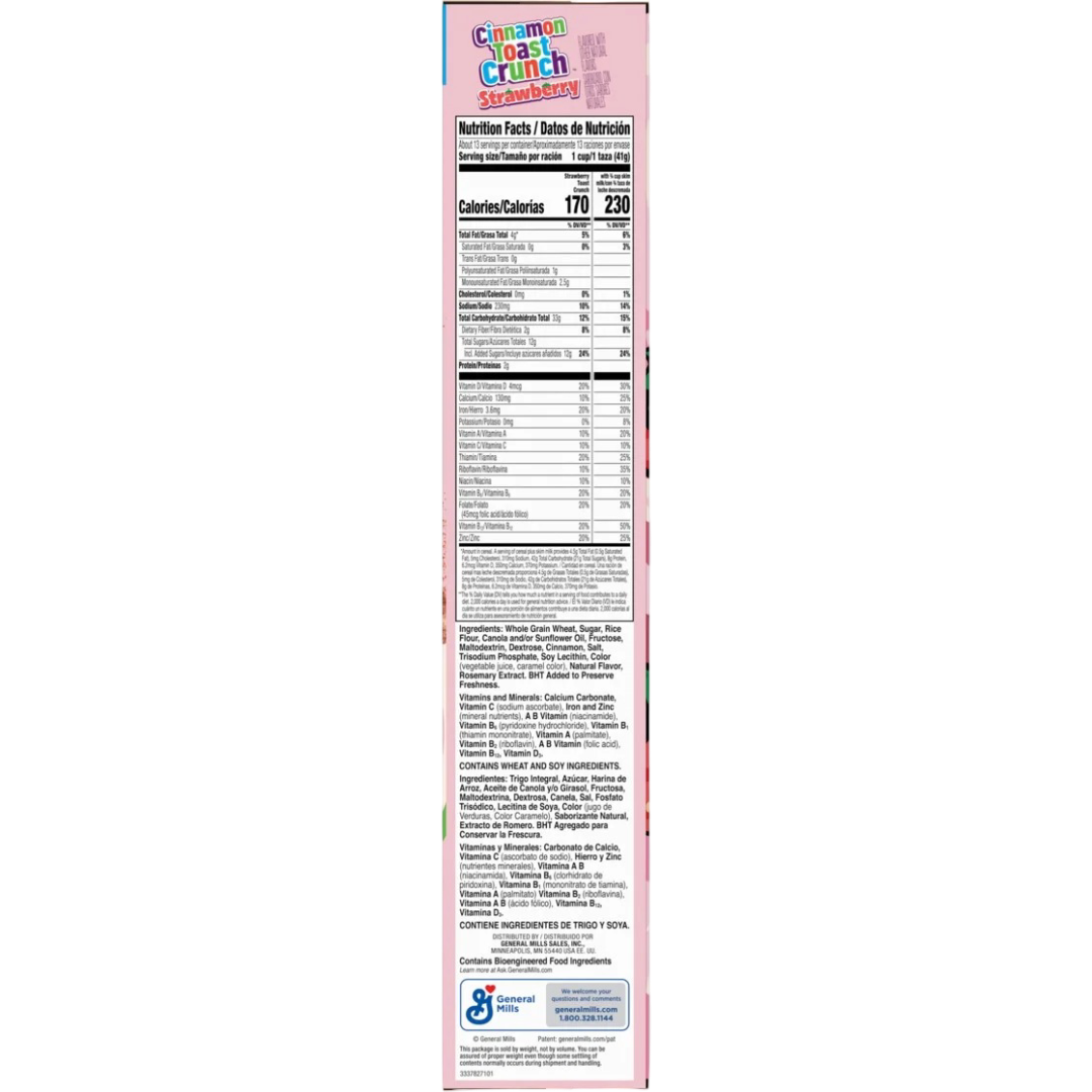 Cinnamon Toast Crunch Strawberry Family Size Cereal, 18.8 oz