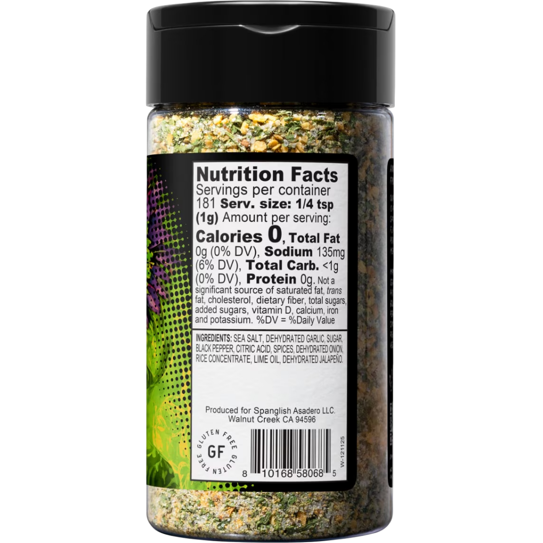 Spanglish Asadero Garlic & Lime Seasoning Blend, 6.4 oz