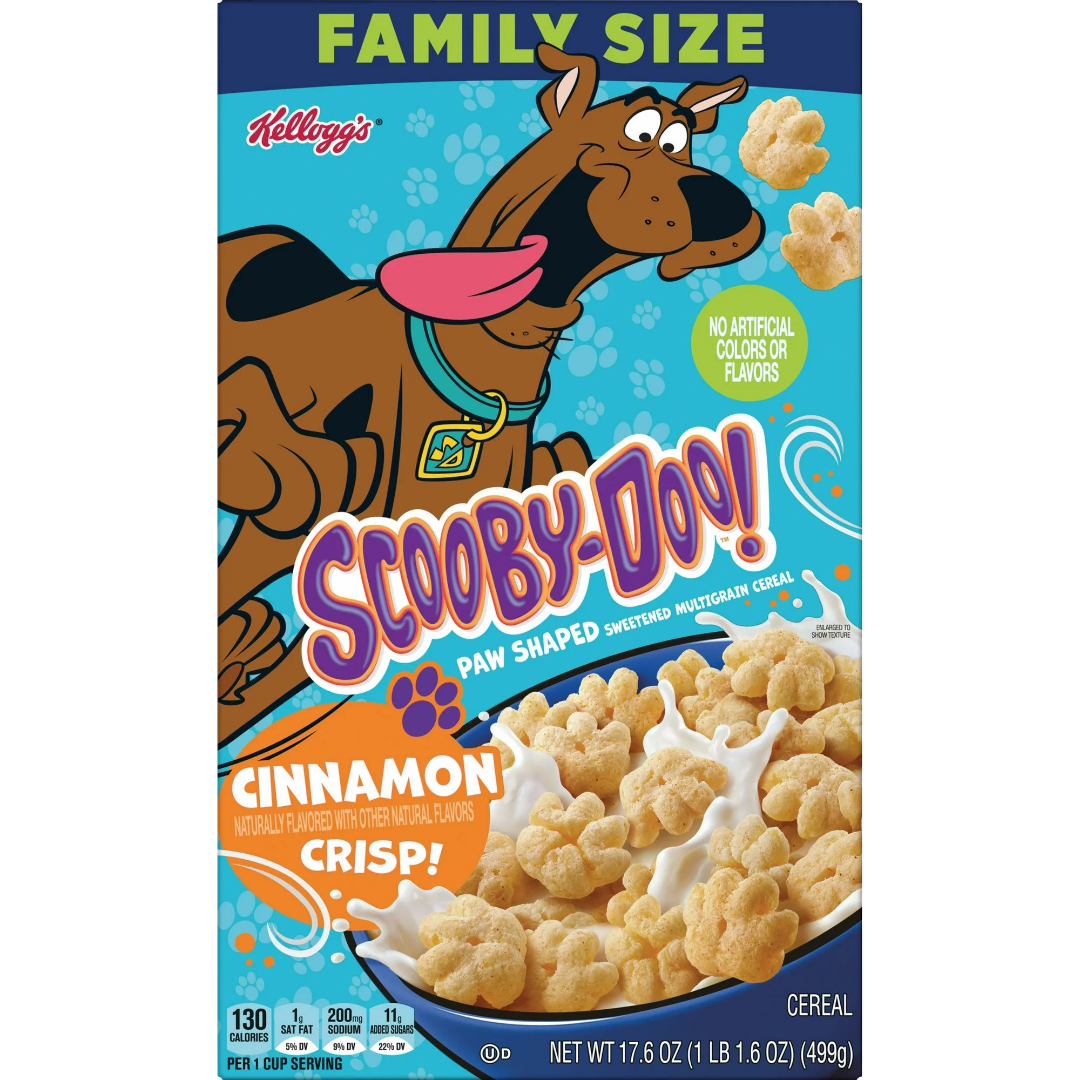 Kellogg’s SCOOBY DOO Cinnamon Breakfast Cereal Family Size, 17.6 oz