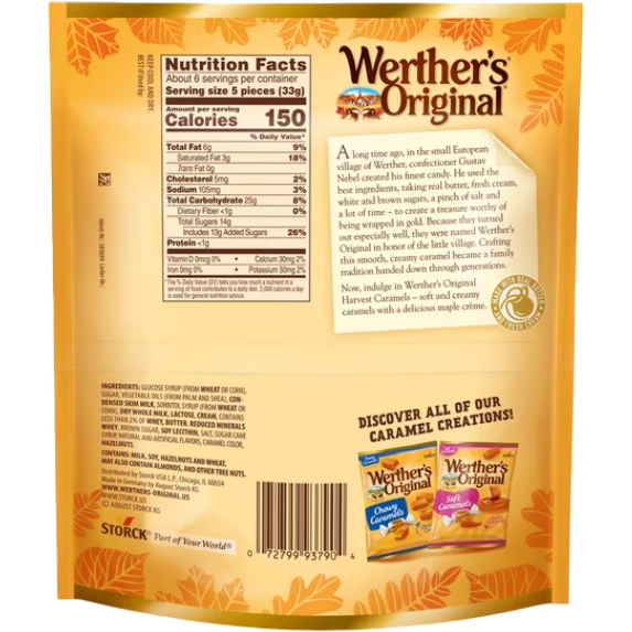 Werther's Original Limited Edition Fall Maple Creme Soft Caramels, 7.4 oz